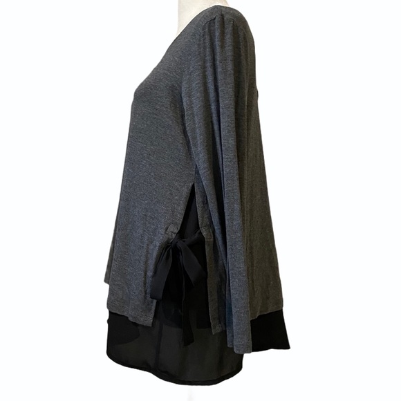 NWT Pebble and Stone Womens Top - size women's small - gray black ties - Picture 3 of 7